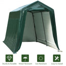 7' x 12' Outdoor Enclosed Carport Shed with All-Steel Metal Frame and Waterproof Ripstop Cover
