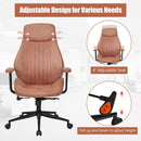 High Back Ergonomic Office Chair with Suede Fabric-Deep Brown