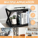Desktop Printer Stand 2 Tiers Storage Shelves with Anti-Skid Pads Black