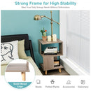 2 Pcs Wooden Modern Nightstand Set with Solid Wood Legs for Living Room