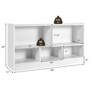 Kids 2-Shelf Bookcase 5-Cube Wood Toy Storage Cabinet Organizer-White