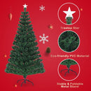 5'-6'7' LED Fiber Optic Artificial Christmas Tree w- Top Star-6'