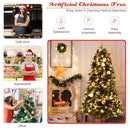 Artificial Christmas Tree with Ornaments and Pre-Lit Lights