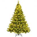 Pre-lit Hinged Christmas Tree wth Glitter Tips and Pine Cones