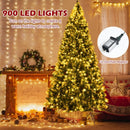 Pre-lit Snow Flocked Christmas Tree with Red Berries and LED Lights