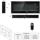 50 inch Recessed Electric Insert Wall Mounted Fireplace with Adjustable Brightness