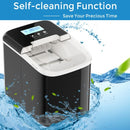 26 lbs Countertop LCD Display Ice Maker with Ice Scoop-Black