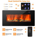 36" Electric Wall Mounted Freestanding Fireplace with Remote Control-Black