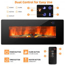 42" Electric Wall Mounted Freestanding Fireplace with Remote Control-Black
