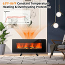 42" Electric Wall Mounted Freestanding Fireplace with Remote Control-Black