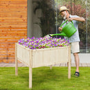 Elevated Wood Planter Box with Fir and Pine Wood Frame