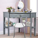 Corner Wooden PC Laptop Computer Desk-Gray