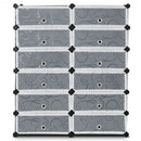 12 Cubes DIY Portable Plastic Shoe Rack with Doors