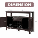 Elegant Classical Multifunctional Wooden Wine Cabinet Table Brown