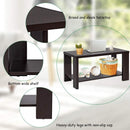 Rectangular Cocktail Coffee Table with Storage Shelf