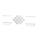Set of 5 Wall Mount Wine Rack Set w- Storage Shelves-White