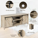 TV Stand Media Center Console Cabinet with Sliding Barn Door - Gray