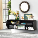 48.5" 2 Tier Modern Wall Mounted Hanging Floating Shelf-Brown