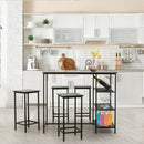Industrial Dining Bar Pub Table with Metal Frame & Storage Shelves