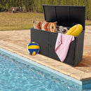 88 Gallon Garden Patio Rattan Storage Container Box-Black