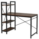47.5" Writing Study Computer Desk with 4-Tier Shelves-Tan