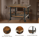 Under Desk Printer Stand with 360° Swivel Casters-Brown