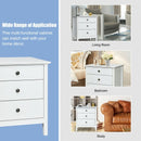 Nightstand Beside End Side Table Organizer with 3 Drawers-White