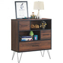 Multipurpose Sideboard Storage Cabinet with Metal Leg & Drawers