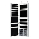 5 LEDs Jewelry Armoire Wall Mounted - Door Hanging Mirror-White