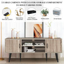 TV Stand with 2 Storage Cabinets and 2 Open Shelves