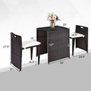 3 pcs Cushioned Outdoor Wicker Patio Set