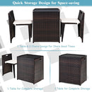 3 pcs Cushioned Outdoor Wicker Patio Set