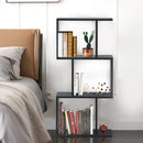 3-tier S-Shaped Bookcase Free Standing Storage Rack Wooden