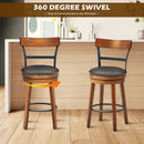 30.5-Inch 360-Degree Swivel Stools with Leather Padded Seat
