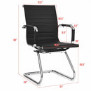 Set of 2 Heavy Duty Gues Chairs for Guest Reception Conference-Black