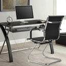 Set of 2 Heavy Duty Gues Chairs for Guest Reception Conference-Black