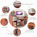 Home Computer Study Workstation Desk w- Bookshelf