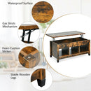 Lift Top Coffee Table with Hidden Storage Compartment- Brown