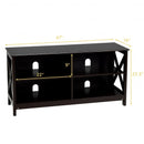 Wooden TV Stand Entertainment Media Center -Brown
