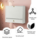 Wall Mounted Folding Laptop Desk Hideaway Storage with Drawer-White