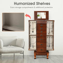 Wooden Jewelry Armoire Cabinet Storage Chest with Drawers and Swing Doors