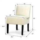 Accent Chair Fabric Upholstered Leisure Chair with Wooden Legs Beige-Beige