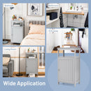 Bathroom Wooden Floor Cabinet with Multifunction Storage Rack-Gray