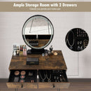 Industrial Makeup Dressing Table with 3 Lighting Modes-Tan