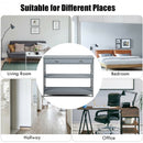 Console Table 3-Tier with Drawer and Storage Shelves-Gray