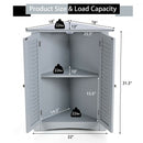 Bathroom Corner Storage Freestanding Floor Cabinet with Shutter Door-Gray