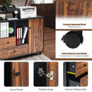 Lateral Mobile Filing Open Cabinet Large Printer Stand with 2 Drawers