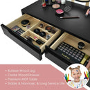 Touch Screen Vanity Makeup Table Stool Set -Black