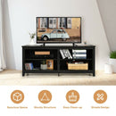 4-Cubby TV Stand Media Console for TV's up to 65" with 3-Position Height Adjustable Shelf