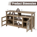 58" TV Stand Entertainment Console Center with 2 Cabinets-Natural